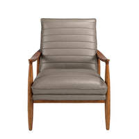 Poltrona in pelle grigio scuro