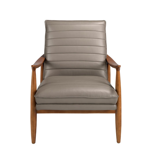 Poltrona in pelle grigio scuro