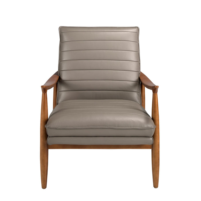 Poltrona in pelle grigio scuro