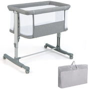 Culla per bambini 3 in 1 con 5 livelli di altezza regolabili borsa da viaggio, Traversina per bambini Grigio-Culle