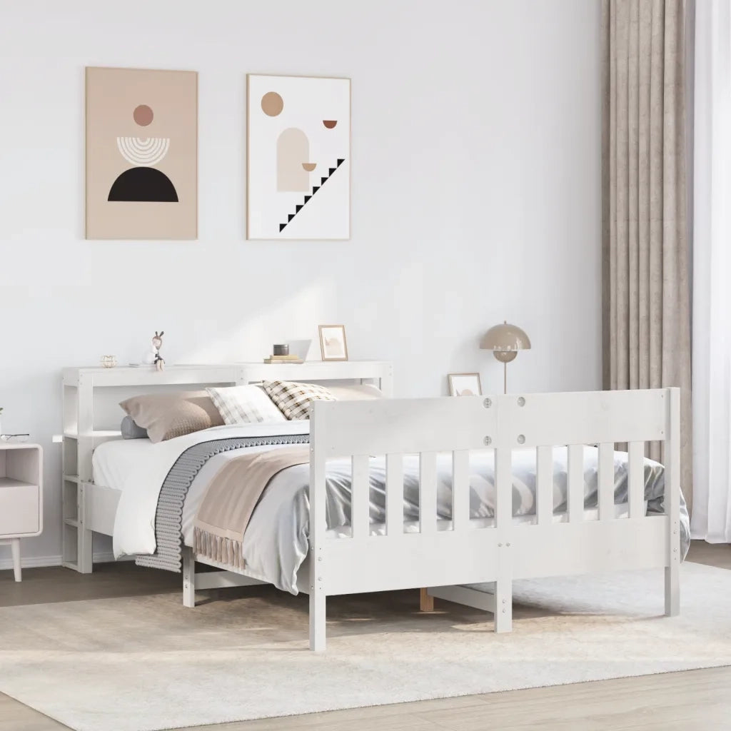 vidaXL Letto senza Materasso Bianco 140x200 cm Legno Massello di Pino