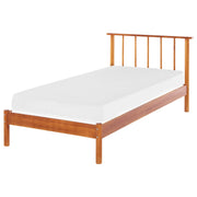 Letto in legno di pino chiaro misura singola 90 x 200 con testiera a doghe in stile rustico minimalista