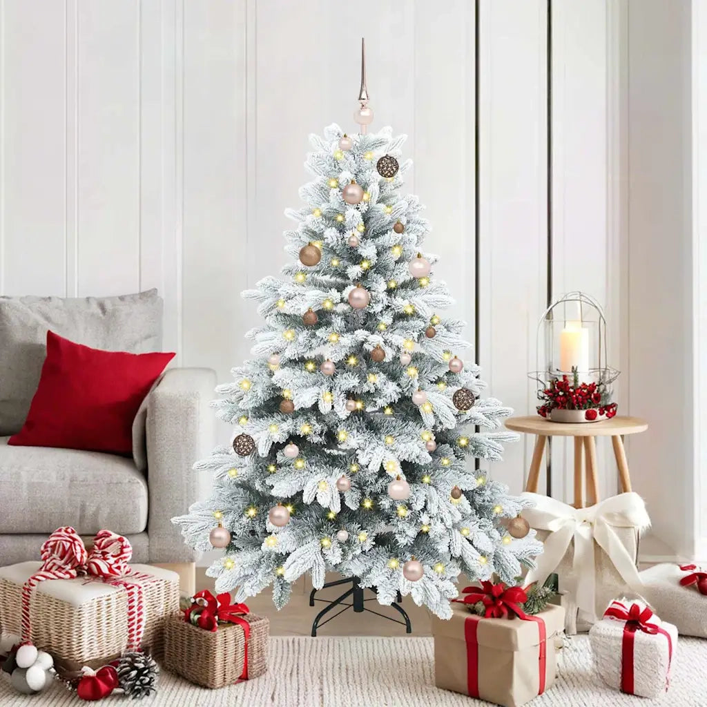 Albero di Natale | Decorazioni natalizie artificiale con 150 LED Bianco 150 cm PE e PVC