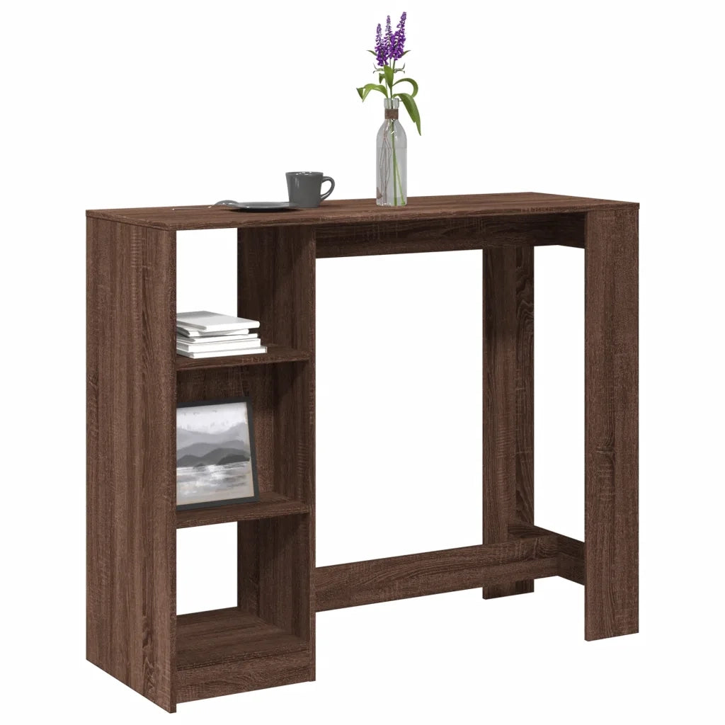 vidaXL Tavolo Bar Ripiano Rovere Marrone 124x46x103,5 cm Multistrato