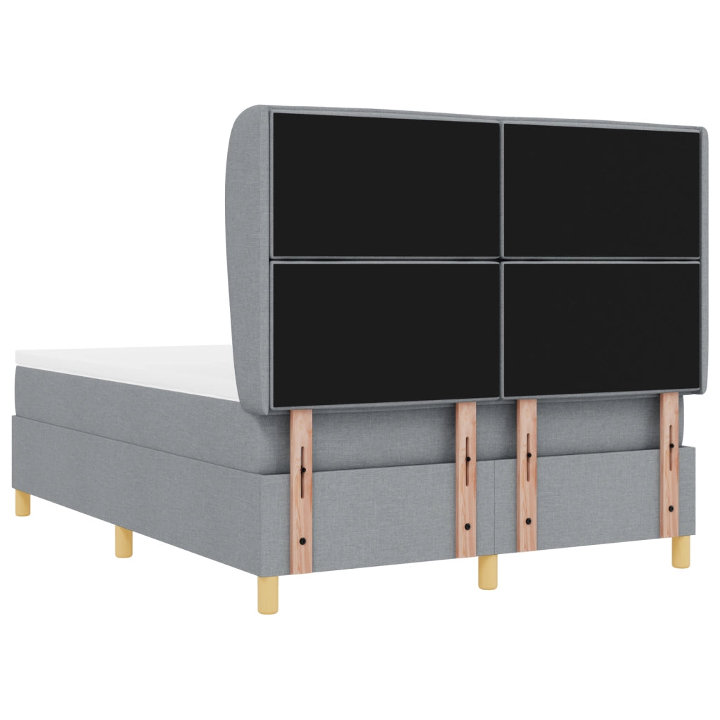 Letto Box Spring con Materasso Grigio Chiaro 140x200 cm Tessuto