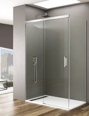 Box doccia THALASSA (BASIC) 1+1 con lato fisso laterale 145x80 cm Cromo vetro trasparente