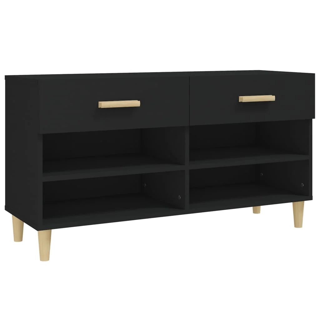 Scarpiera mobile contenitore per scarpe mobile per ingresso/corridoio/soggiorno 102 x 35 x 55 cm legno ingegnerizzato nero 02_0021937