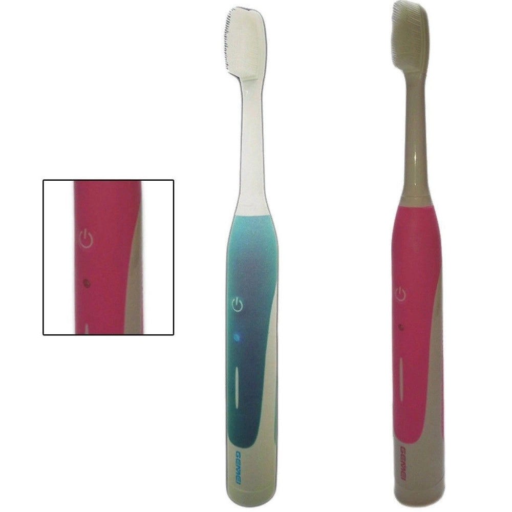 Trade Shop - Spazzolino Da Denti Da Viaggio Elettrico Con 3 Testine Ricambio Pulizia Denti -