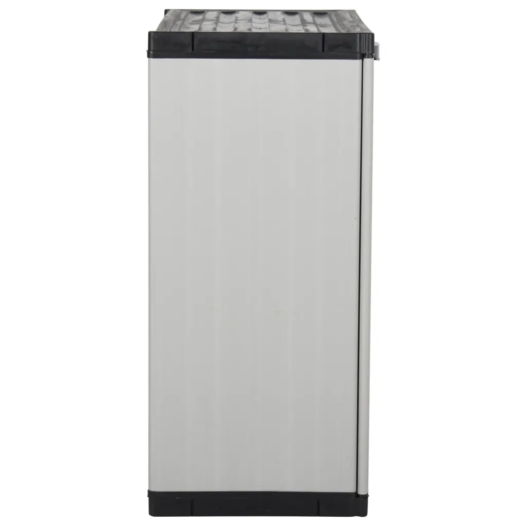 Armadietto da Giardino con 1 Ripiano Grigio e Nero 68x40x85 cm 340981