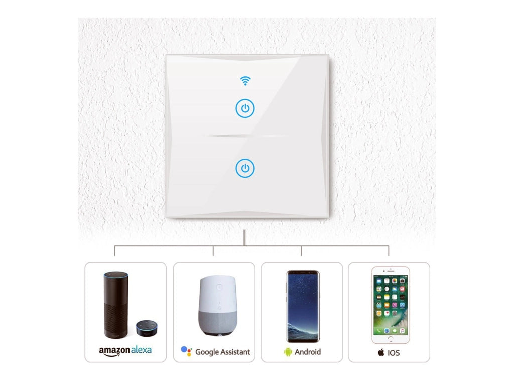 Interruttore a parete intelligente WIFI compatibile Amazon Alexa Google Home KS-601 colore bianco