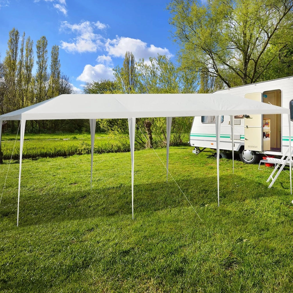 Gazebo da Giardino 3 x 9 m, Tendone per Feste con Struttura in Metallo, Impermeabile e Protezione UV, per Feste, Barbecue, Giardino e Spiaggia (3 x 9 m)