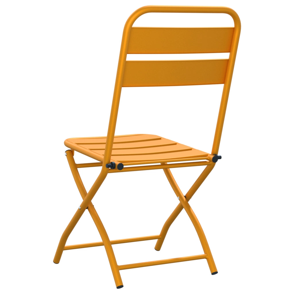 Sedia da Giardino Pieghevole 2 pezzi Giallo Senape 42x52x82 cm Acciaio Verniciato