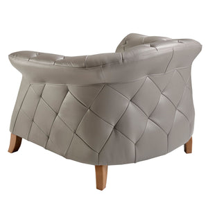 Poltrona in pelle grigia