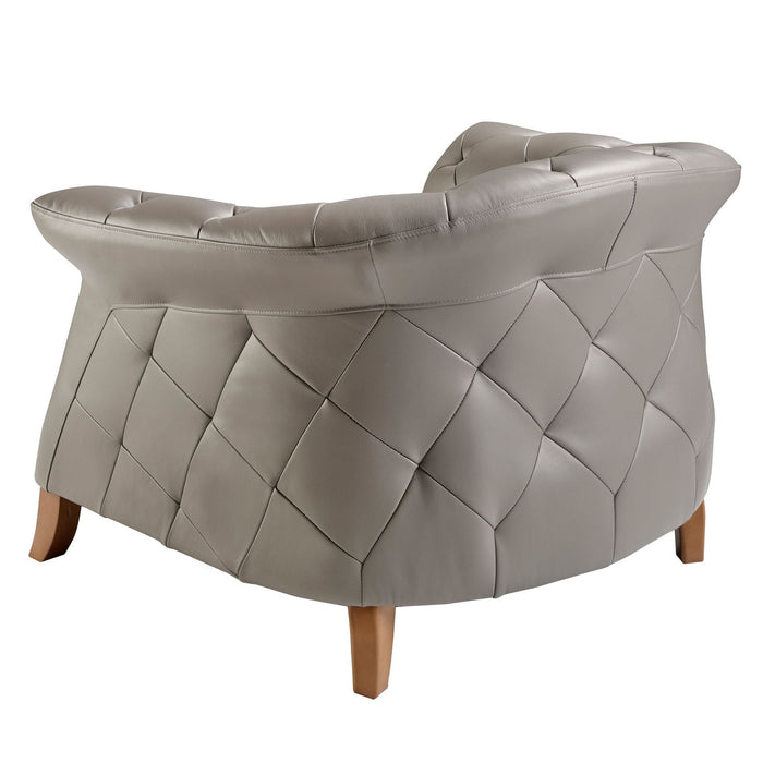 Poltrona in pelle grigia