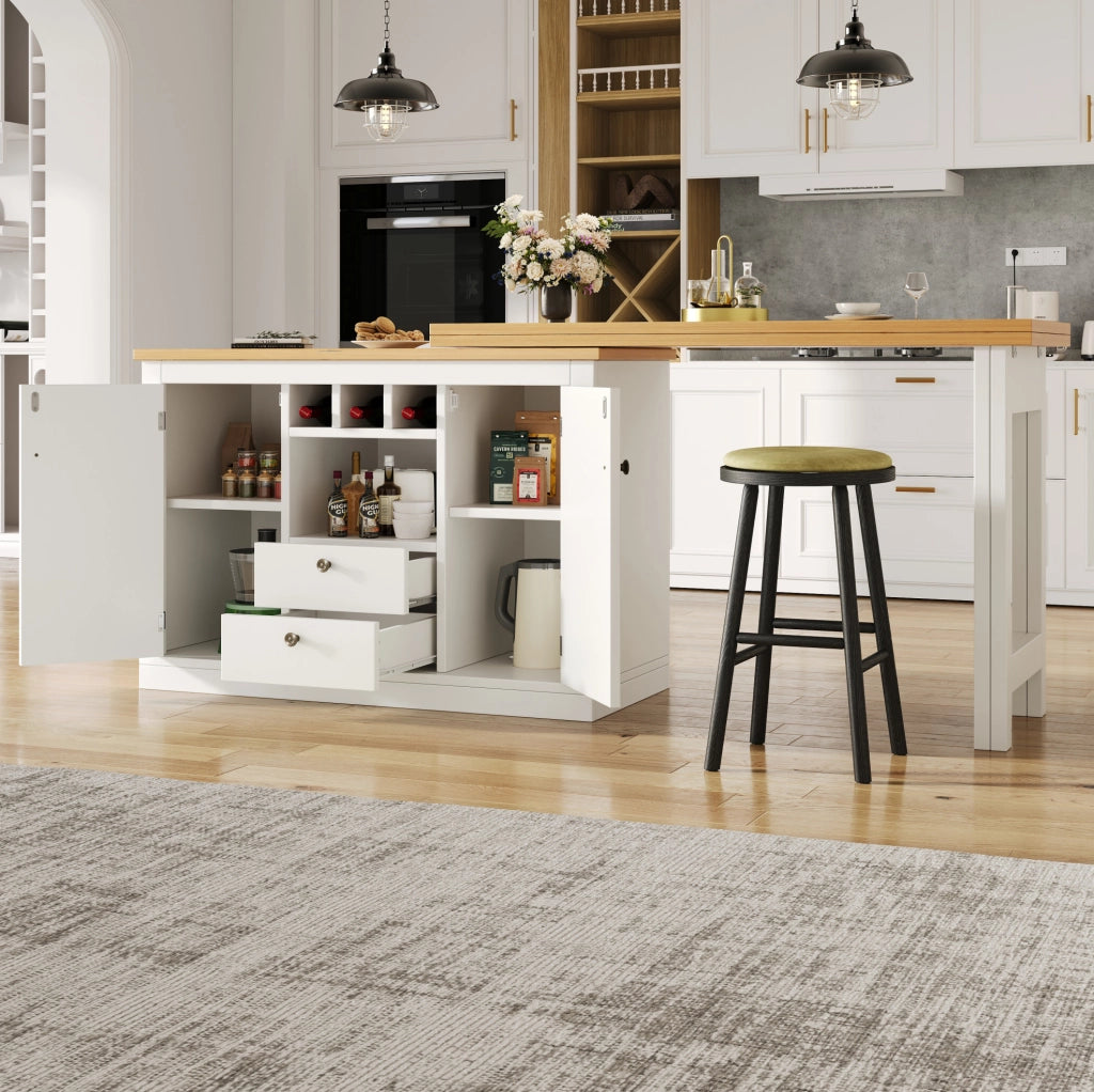 Tavolo bar estensibile con contenitore 120-180 cm bianco