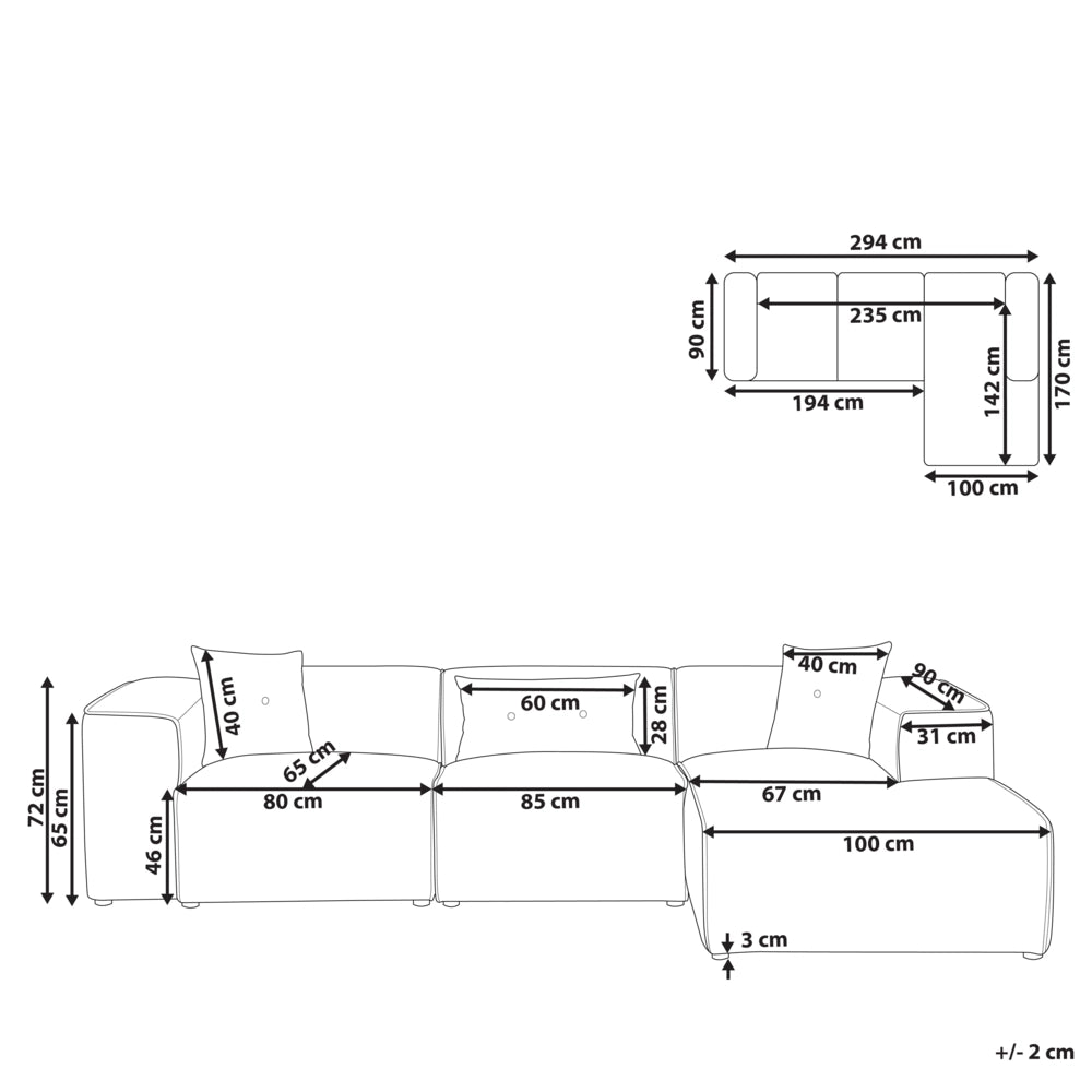 Divano Angolare Bianco Crema Velluto A Coste 3 Posti Cuscini Extra Dispersi versione sinistra stile Moderno