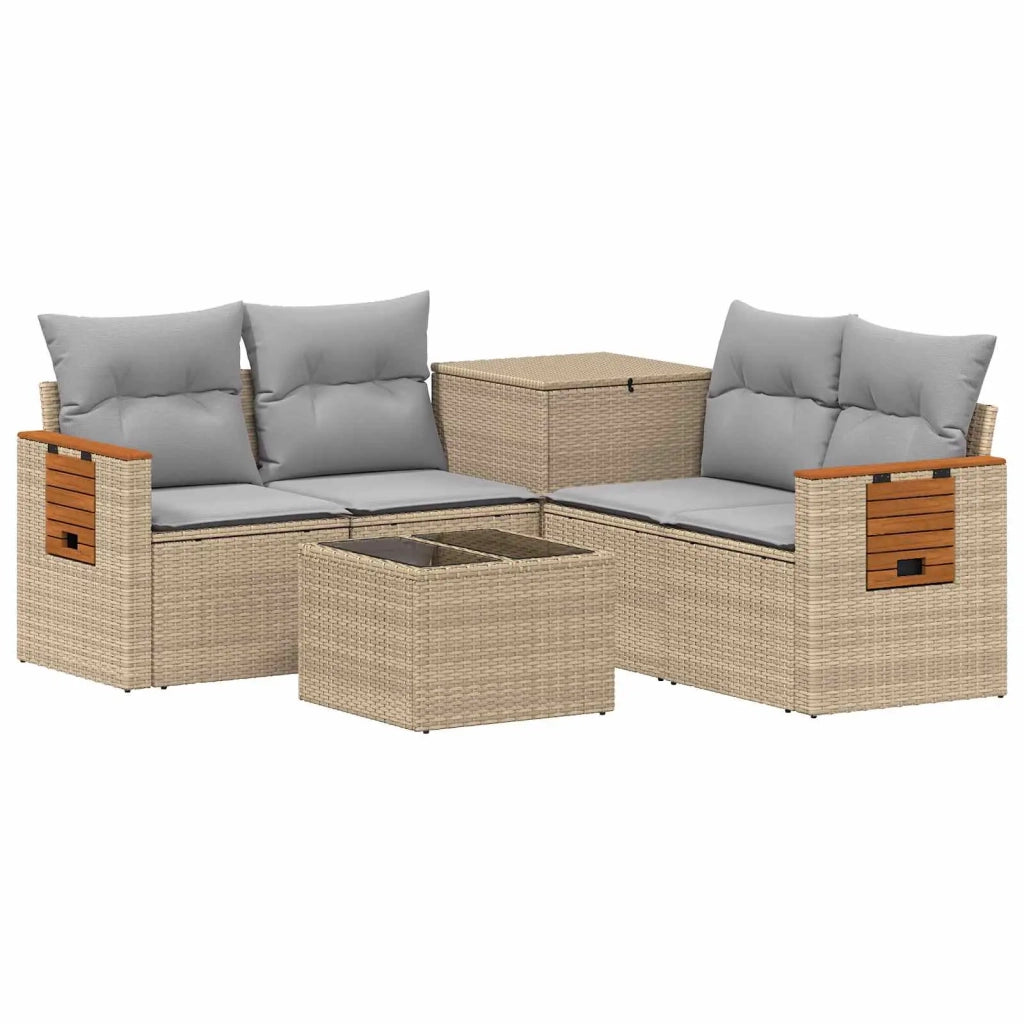 Set di divani 6 pz Beige e Grigio Chiaro 3447675
