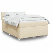 Giroletto a Molle con Materasso Crema 160x200 cm in Tessuto