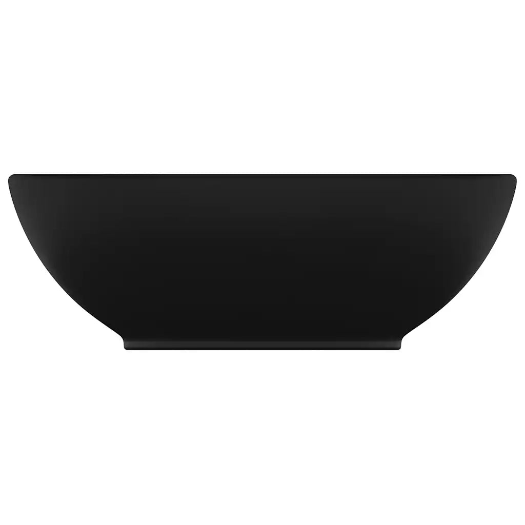 Lavandino Lusso Ovale Nero Opaco 40x33 cm in Ceramica 146931