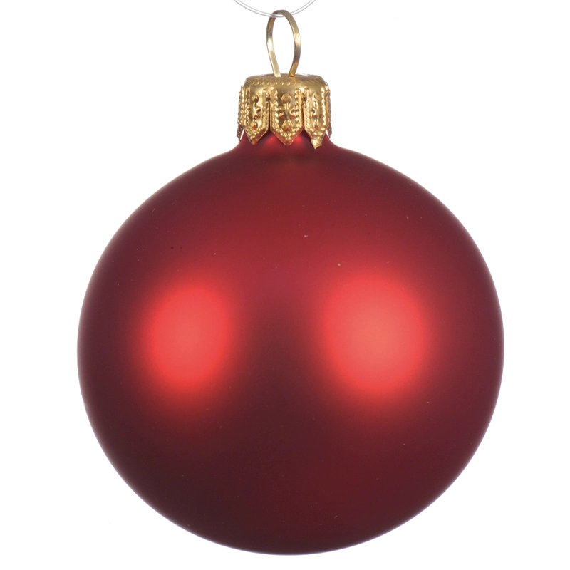 Box Da 4 Palline Di Natale Rossa Opaca 10 Cm