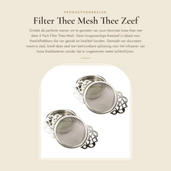 Filtro per Tè Senza Filtri - 2 Pack - Colazione Kom - Stile Inglese Elegante - Duraturo - Sostituzione Filtro Tè