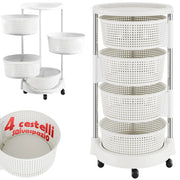 Carrello da Cucina Acciaio Inossidabile 4 Ripiani Apribili Carrellino Salvaspazio