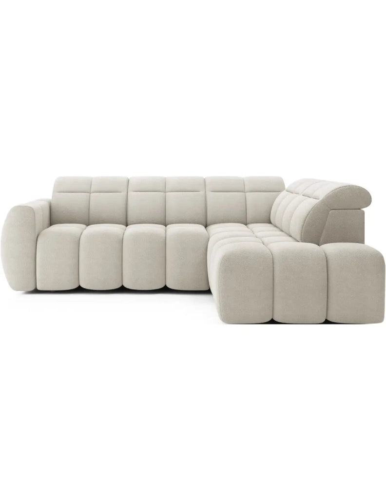 Divano ad angolo elettrico RONDA 4 posti beige – angolo destro