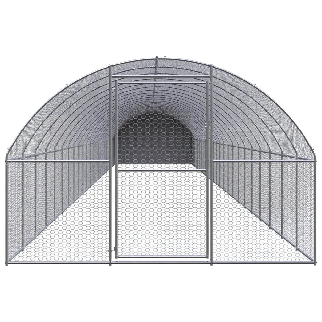 Pollaio per Esterni 3x24x2 m in Acciaio Zincato 3095480