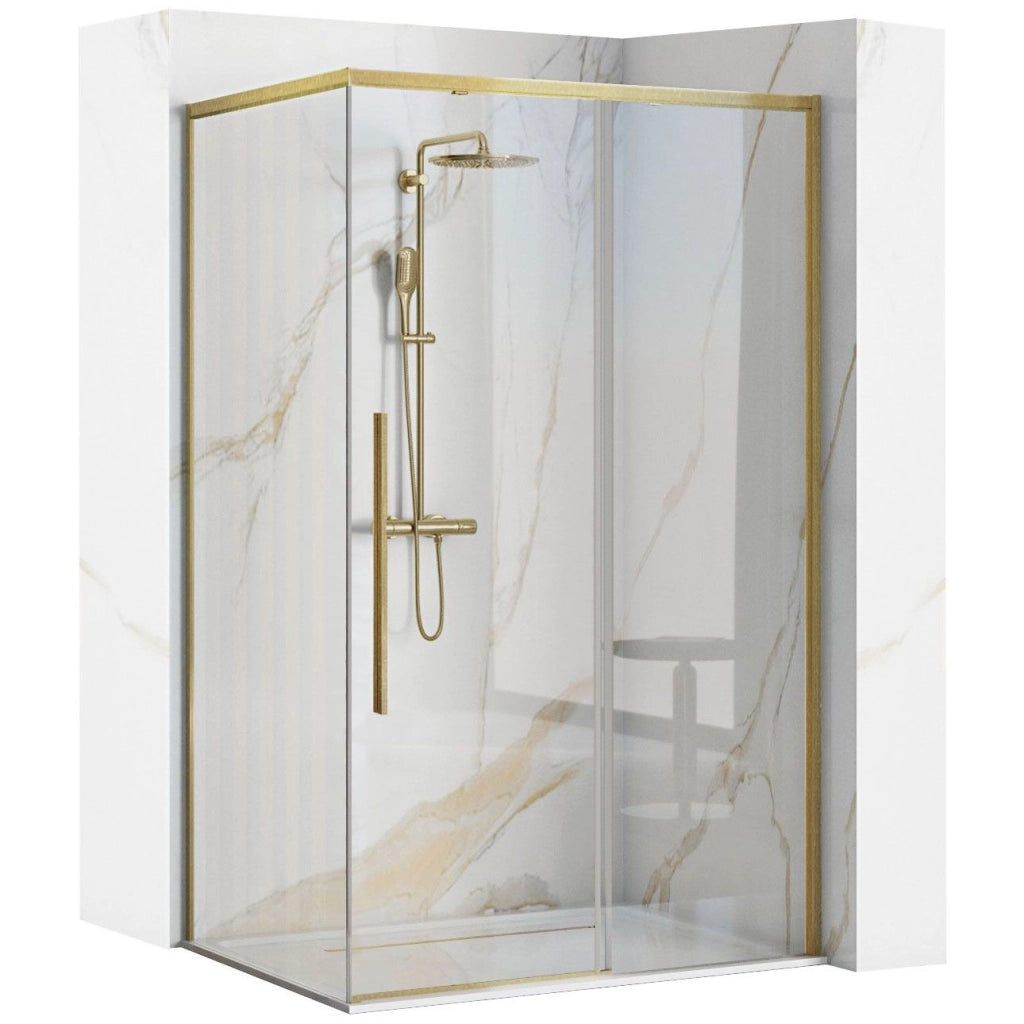 Cabina Doccia Solar Gold Brush 100x80 senza piatto doccia
