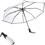 Paraplu pieghevole - design trasparente portatile - sostenibile e super grande - nero .