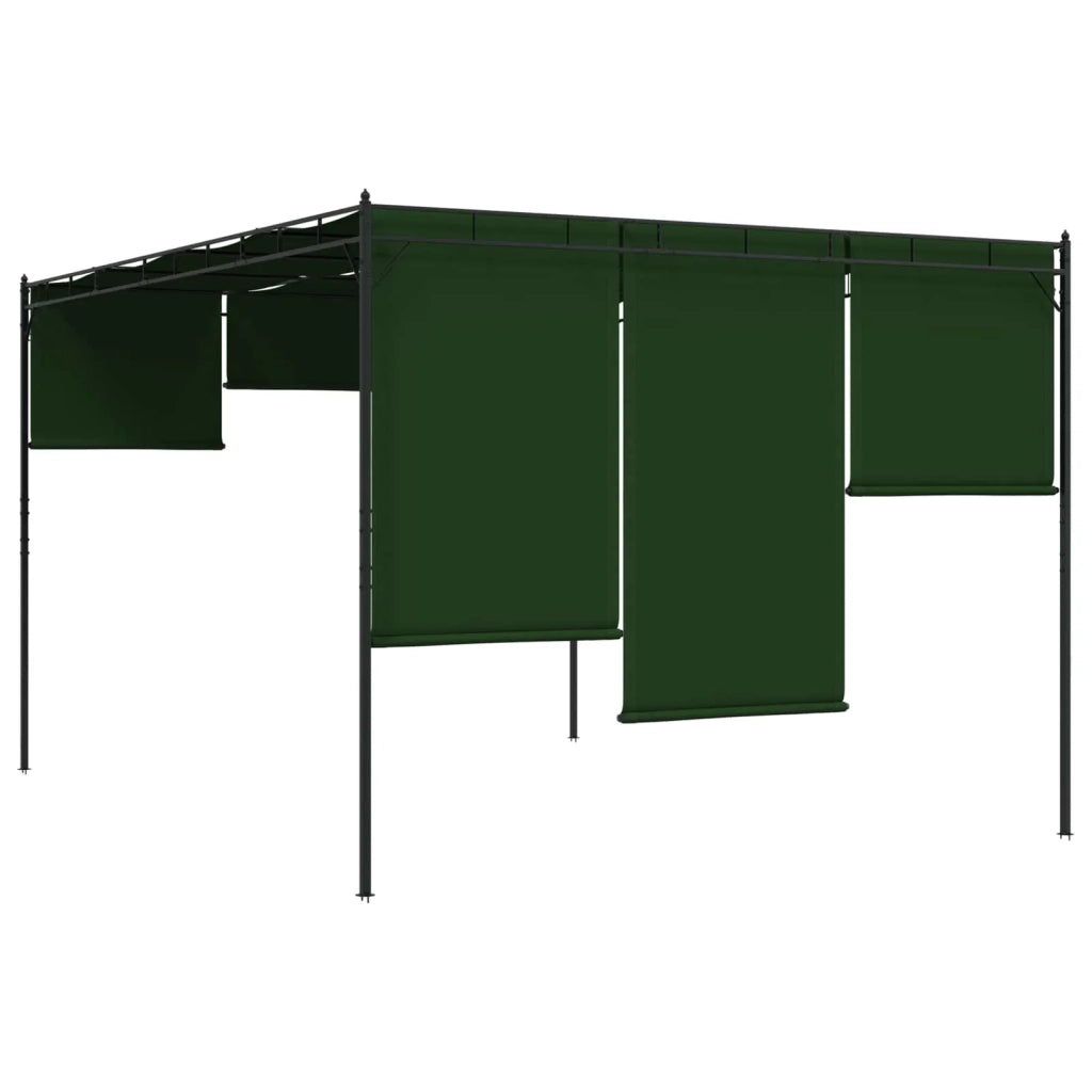 Gazebo 4 x 3 x 2,3 m Verde Poliestere e Acciaio 42030539