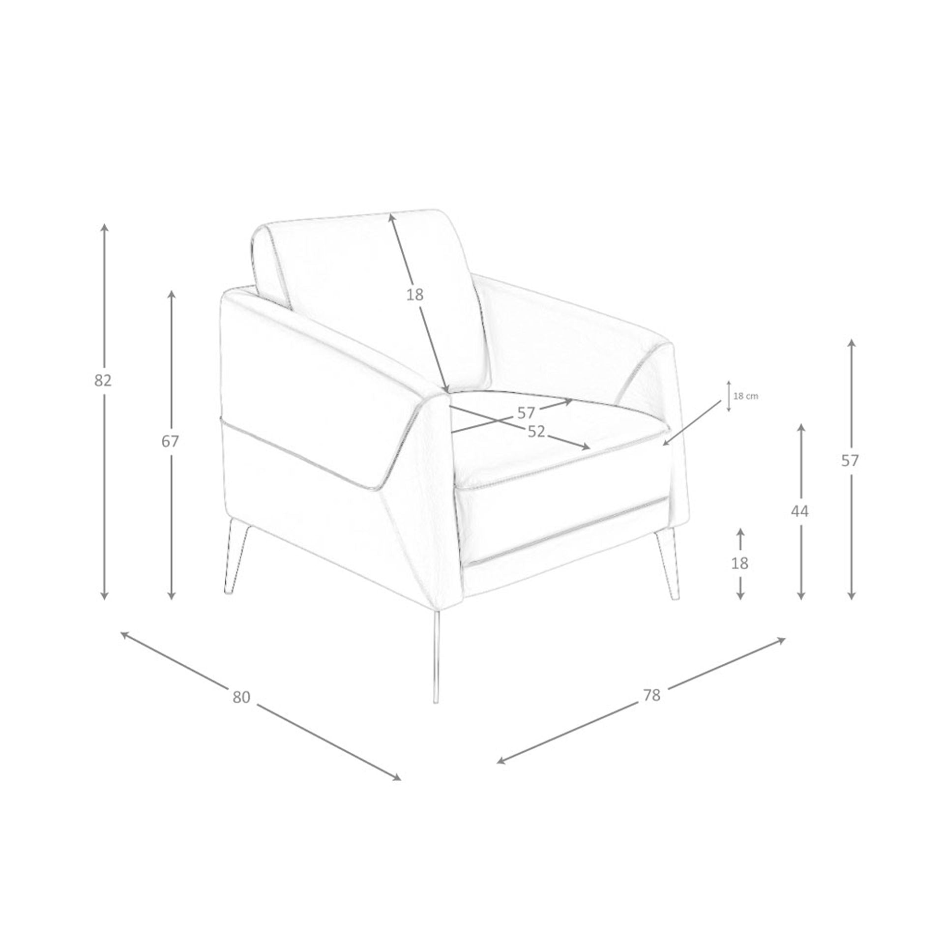 Poltrona in pelle grigio scuro