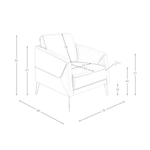 Poltrona in pelle grigio scuro