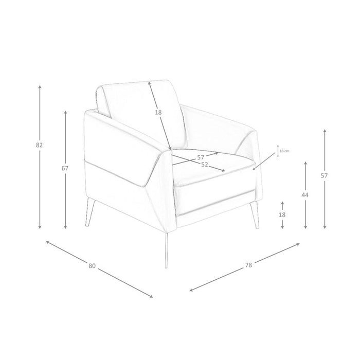 Poltrona in pelle grigio scuro