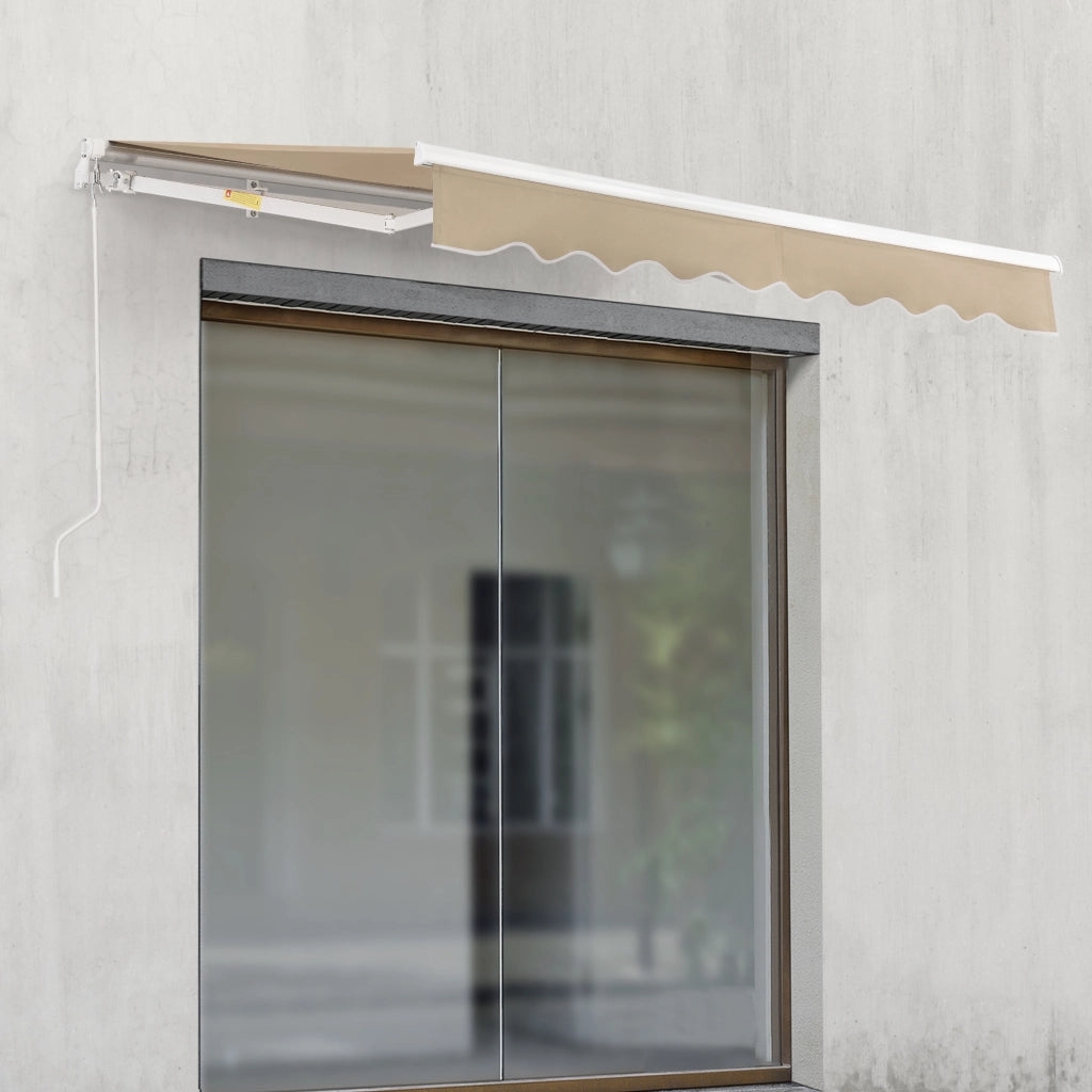 Tenda da Sole a Muro Bitonto con Bracci Estensibili e Manovella 350 x 250 cm (LxP) Beige [en.casa]