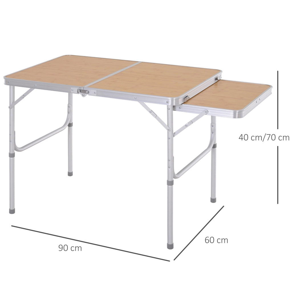 Tavolo pieghevole allungabile da giardino ¨C zephmum ¨C alluminio MDF effetto bamb¨´