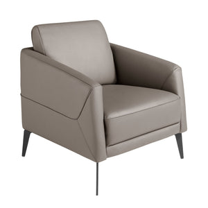 Poltrona in pelle grigio scuro