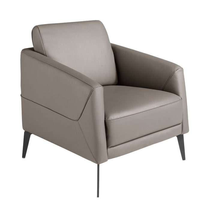 Poltrona in pelle grigio scuro