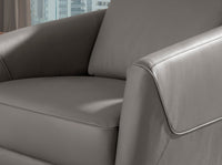 Poltrona in pelle grigio scuro