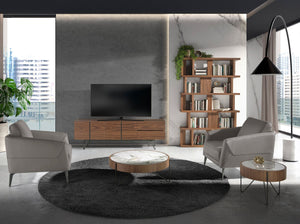 Poltrona in pelle grigio scuro