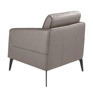 Poltrona in pelle grigio scuro