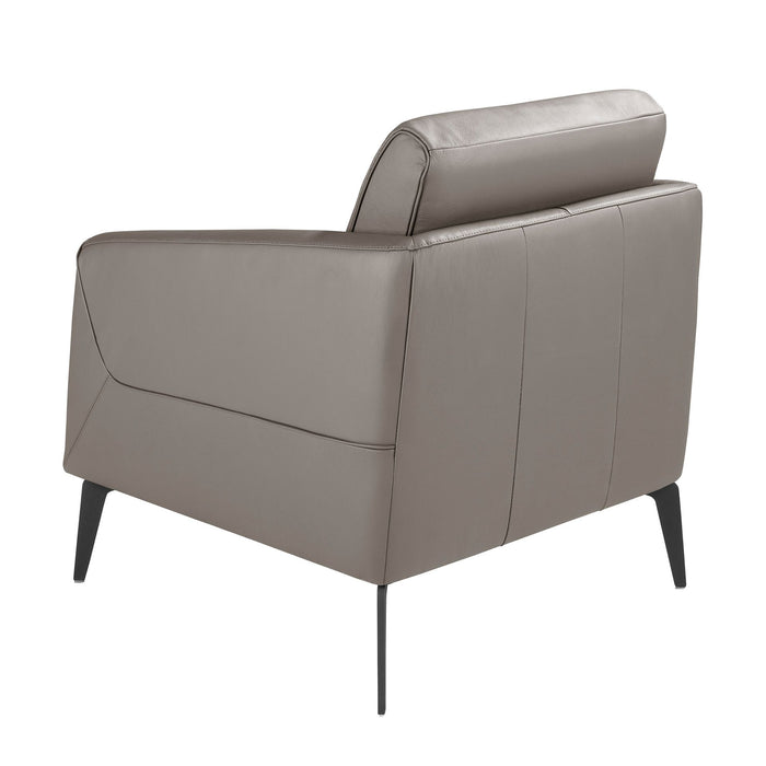 Poltrona in pelle grigio scuro