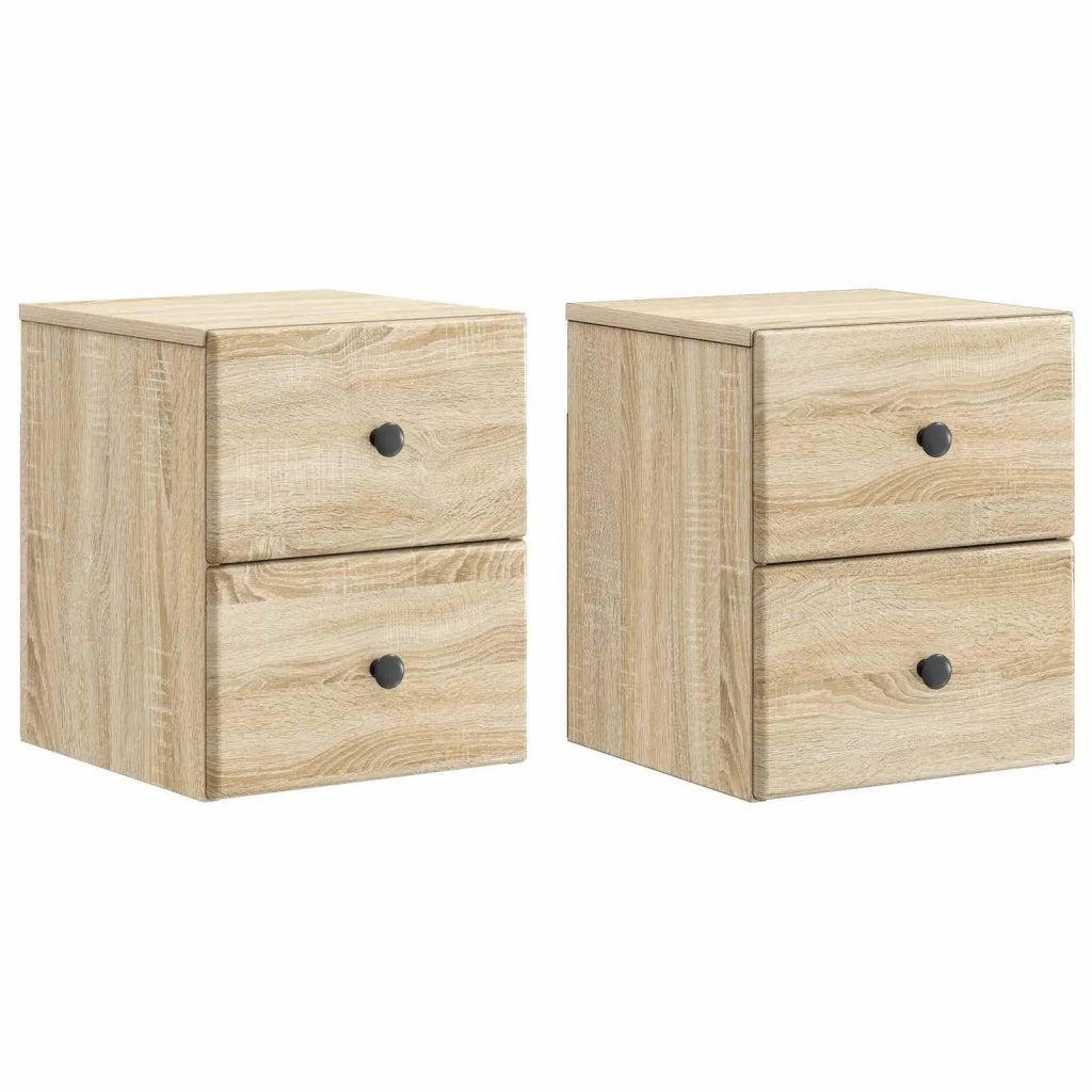 Mobiletto da notte a muro 2 pcs Rovere Sonoma 34,5 x 33 x 40 cm 899150