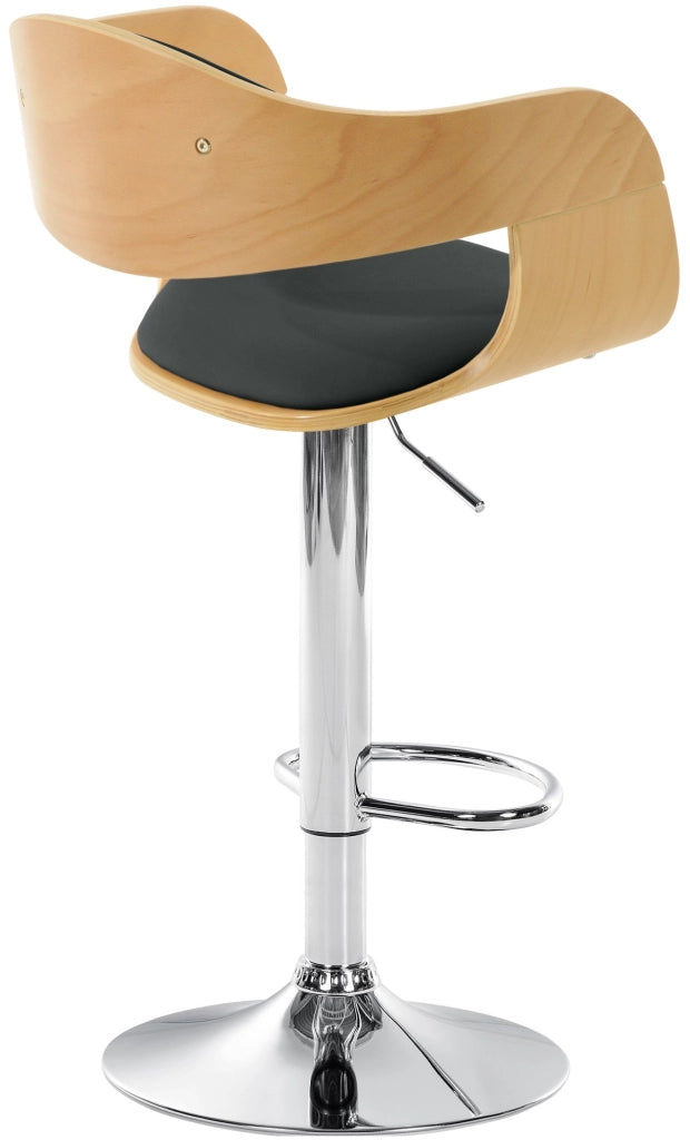 Sgabello Kingston in Similpelle Natura/nero