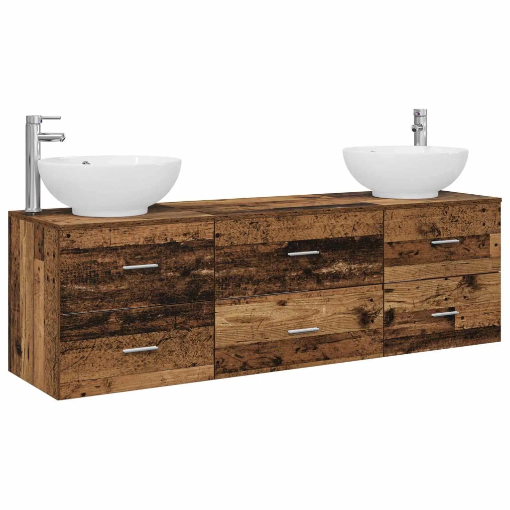 Set di mobili per il bagno 3 pz Legno antico 3405897