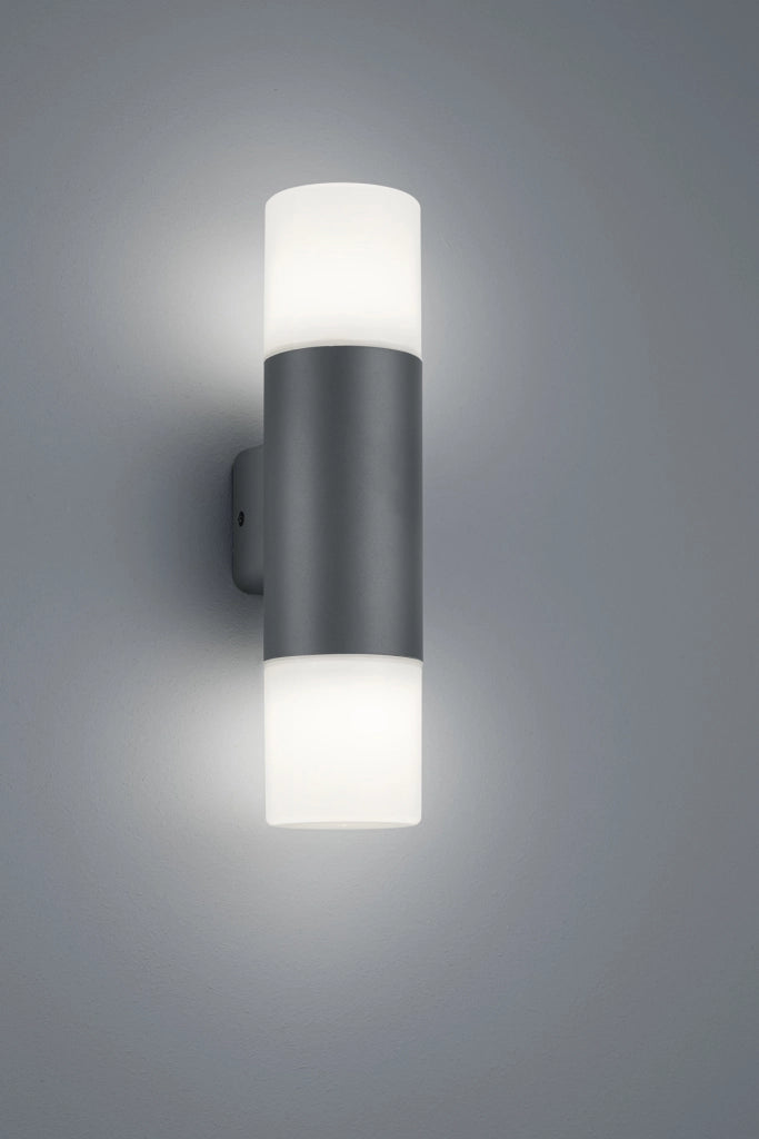 Applique Parete Esterno Moderna Antracite Bi Emissione Luce 33 cm Hoosic GD Trio