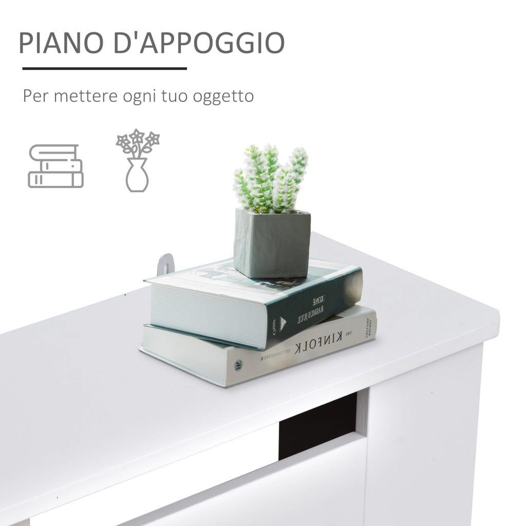 Copritermosifone Moderno a Griglia in MDF ¨C zephmum ¨C Bianco 78x82x19