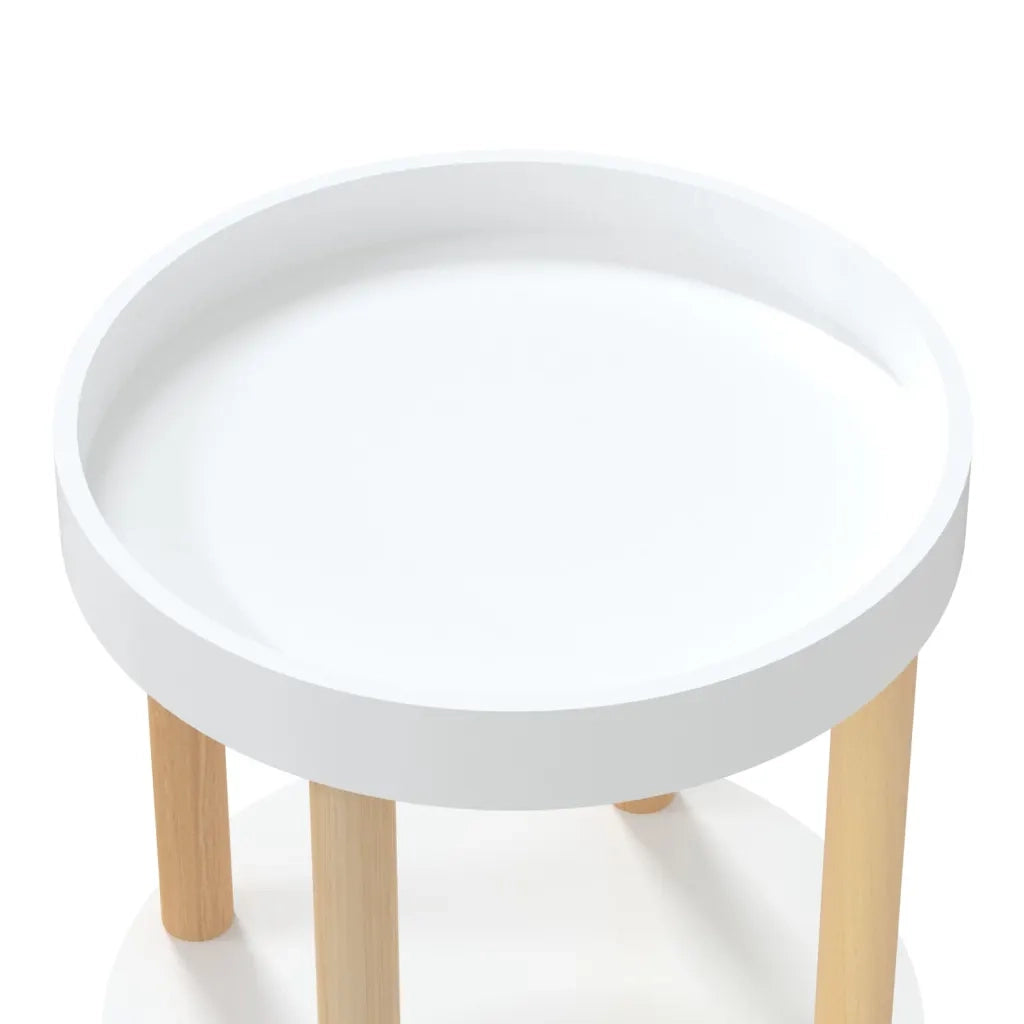 Carrello 3 Ripiani Bianco 38x38x82 cm Legno Multistrato e Pino 345600