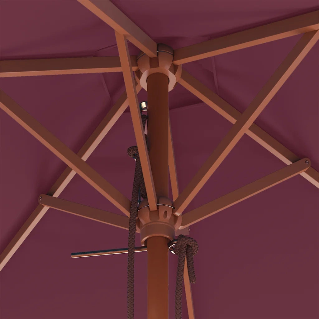 Ombrellone da Esterni con Palo in Legno 150x200 cm Rosso BordÃ²