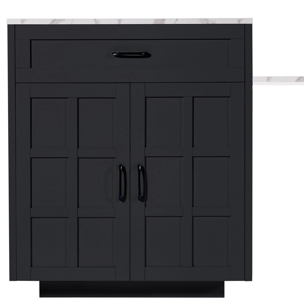 Tavolo Bar Allungabile con Cassetti e Vani ¨C MINIMAL ¨C Nero, 133-202x70x93.5cm, 2-6 Persone